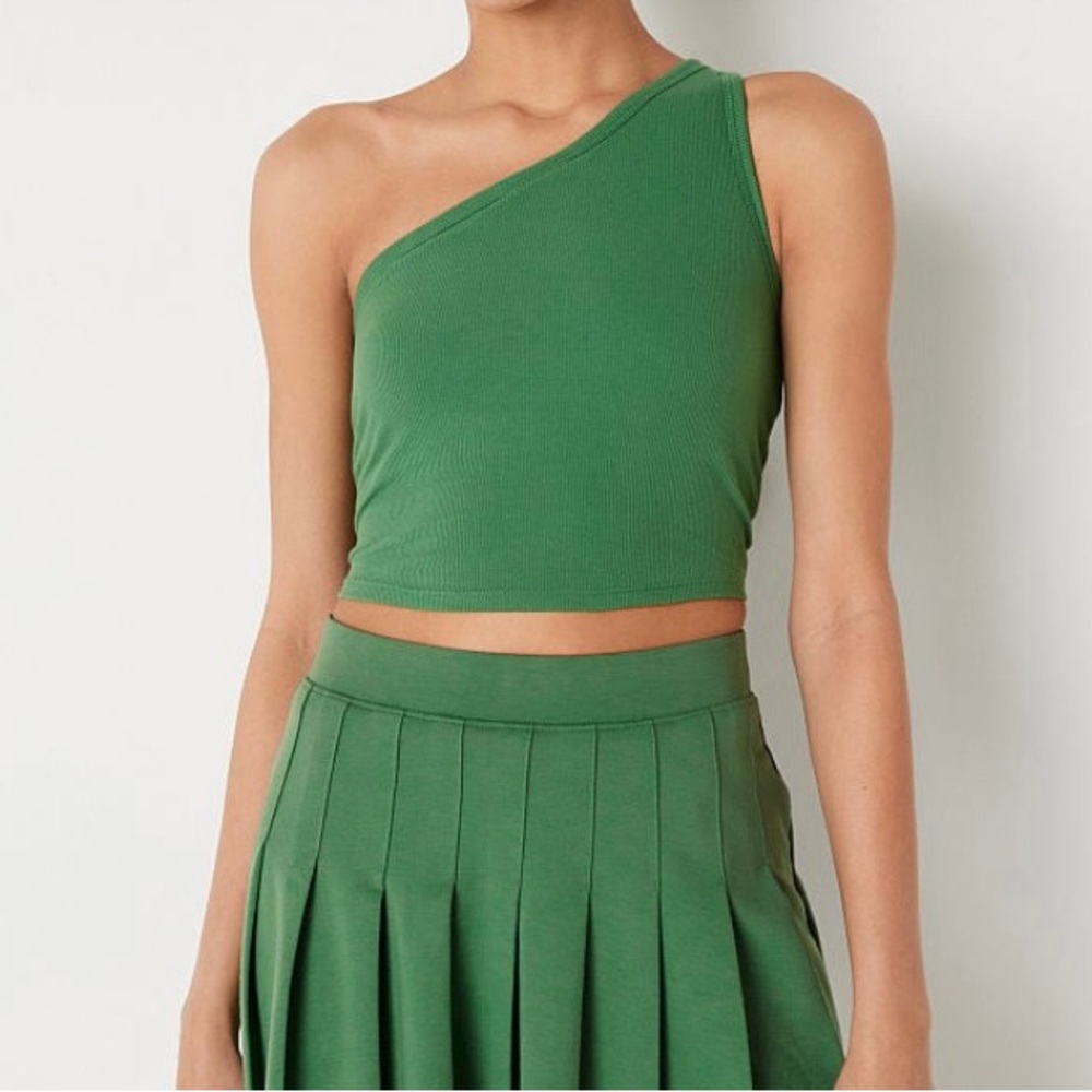 Victoria Secret Pink Rib One Shoulder crop top NWT